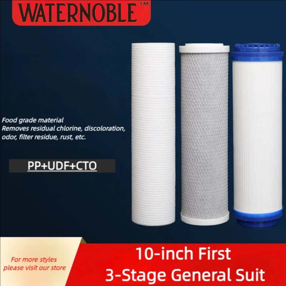 Ensemble de filtres purificateurs d'eau Waternoble de 10 pouces en 3 étapes, cartouche de remplaceme