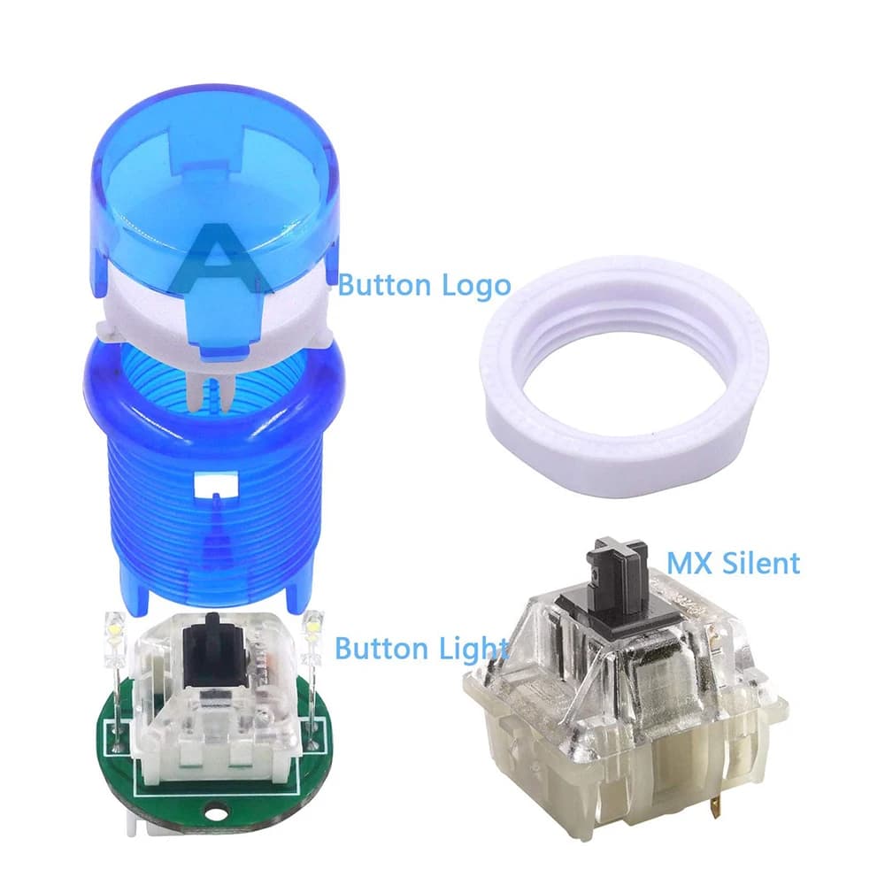 Kit de bricolage de manette d'arcade pour PC, boutons LED, micro-interrupteur, manette 8 voies, câbl