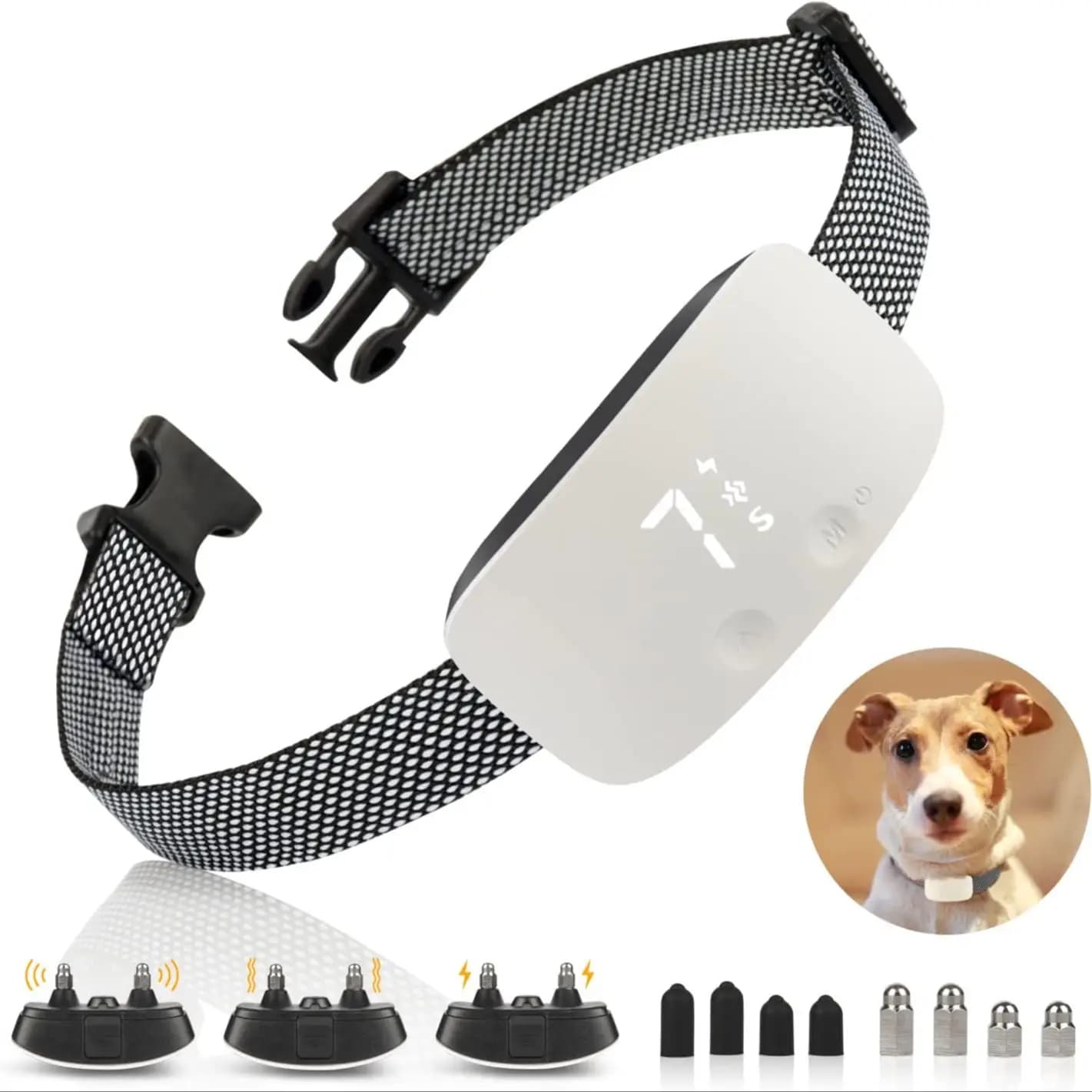 Collier intelligent anti-aboiement pour chien, collier d'entraînement automatique avec 3 modes, son,