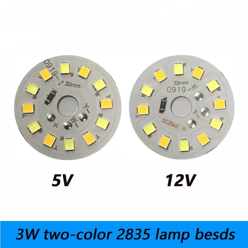 DALLil1-Panneau lumineux LED bicolore, source de lumière, 32mm, 2835 perles de lampe, blanc chaud, 3