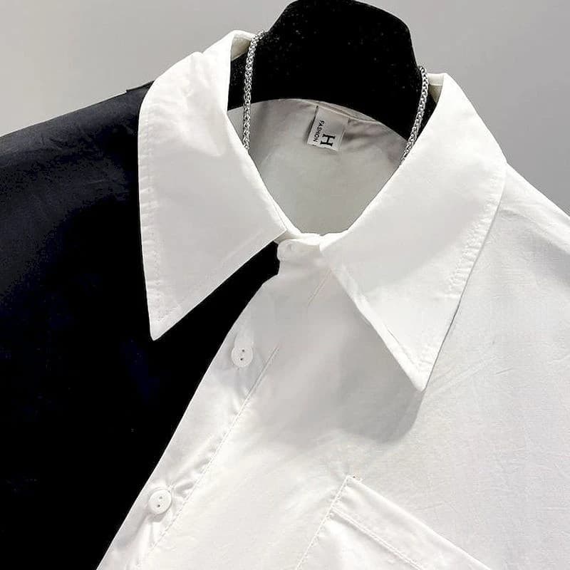 Chemise Patchwork à Manches Courtes pour Femme, Design Irrégulier, Chic, à la Mode, Tendance d'Été, 