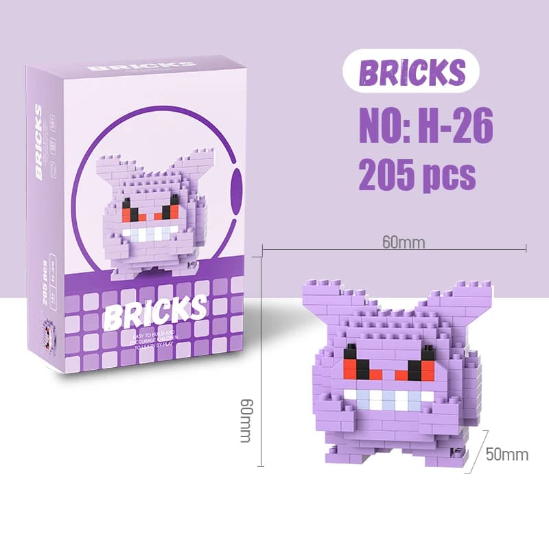 Blocs de construction Pokémon Gengar, personnage de dessin animé, modèle Pikachu Charizard, cadeaux 
