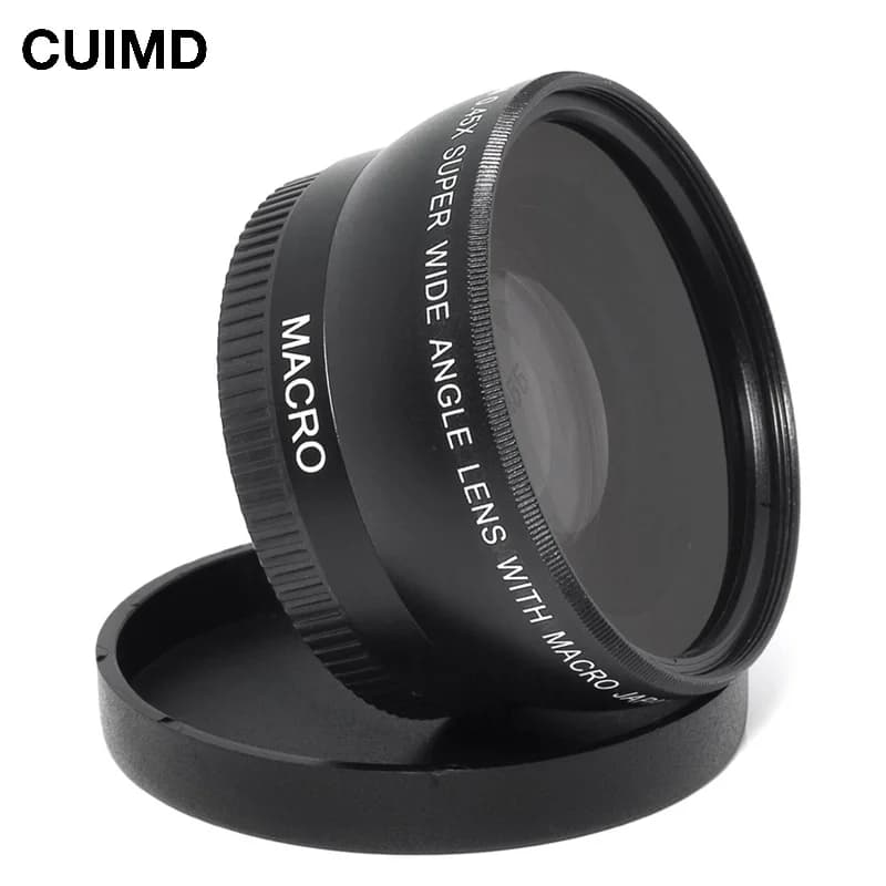 Objectif de caméra grand Angle de Conversion grand Angle avec objectif Macro, 37mm 43mm 46mm 49mm 52
