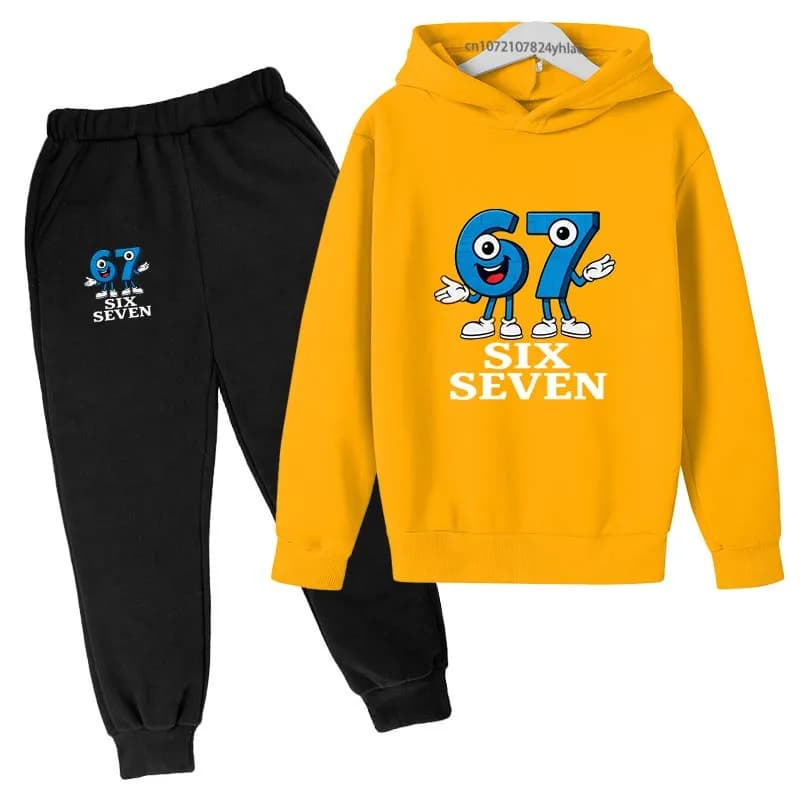 Six Seven – sweat à capuche et pantalon pour enfants de 2 à 13 ans, tenue quotidienne décontractée, 