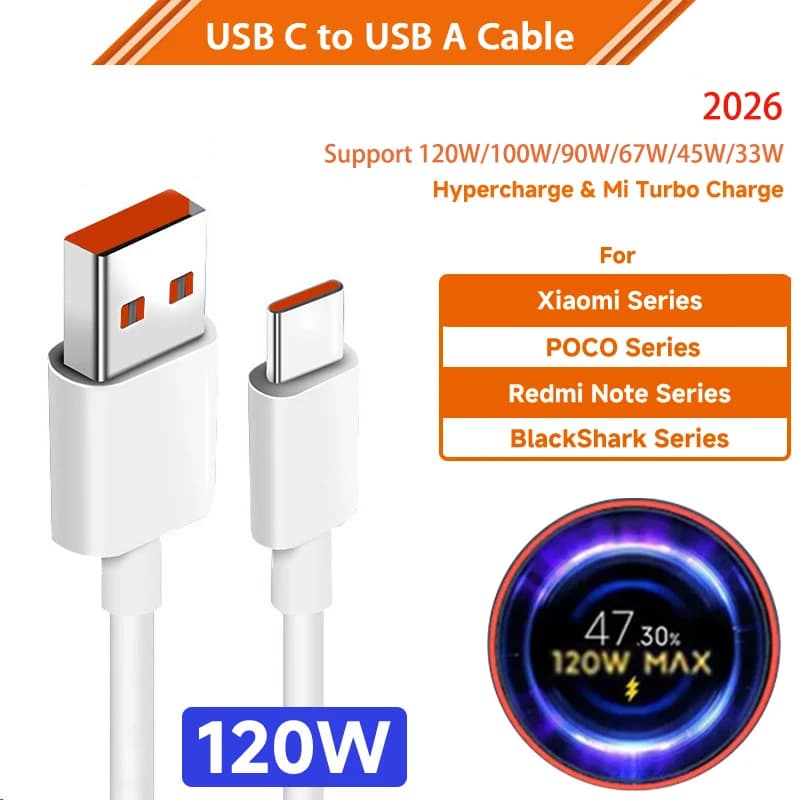 Chargeur Xiaomi Original 120W 100W Charge Rapide Câble USB C pour Xiaomi 17 15 14 13 12 14T 13T 12S 