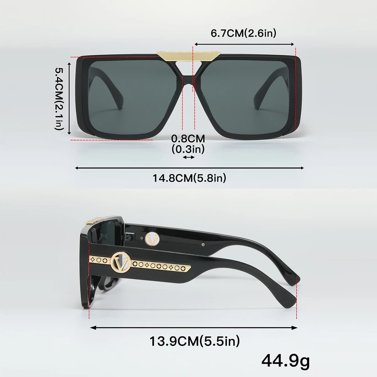 Nouveau cadre carré noir rétro classique pour hommes, décoration à motif de temple exquis, à la mode