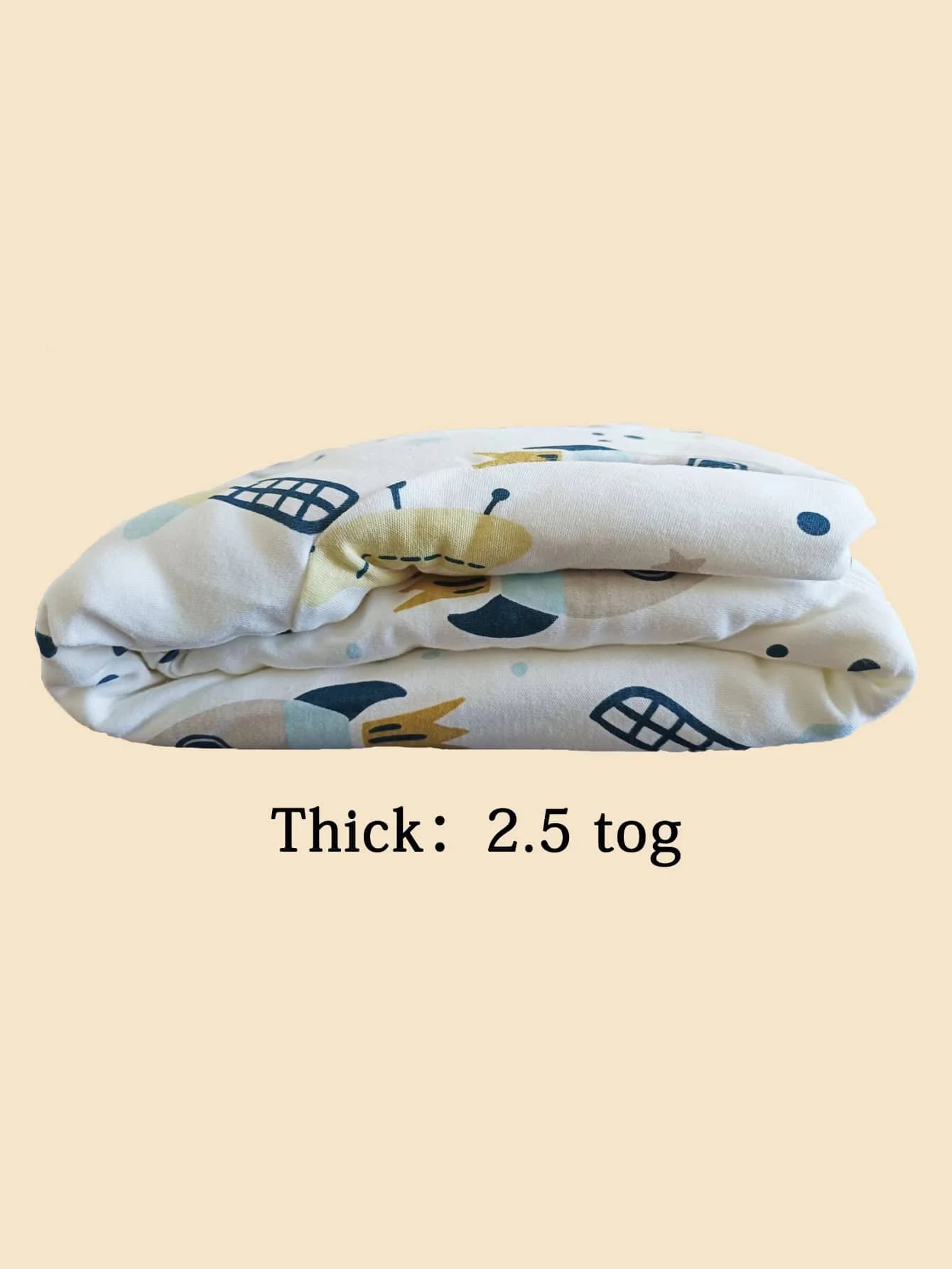 Sac de couchage fin pour bébé 2.5 Tog, printemps et automne, en coton pur, en forme de U, motif dess