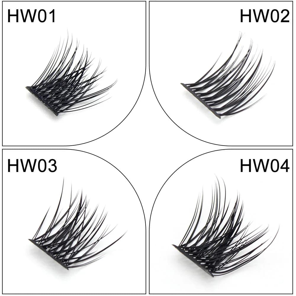 Moonlily 3D Extensions de cils en soie lâche segmenté bricolage grappe faux cils Super doux Style na