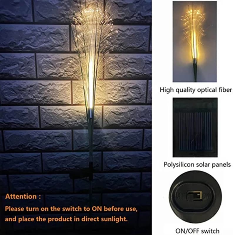 LED lampes de jardin solaires roseau lumineux extérieur décoratif solaire alimenté fleur piquet lumi