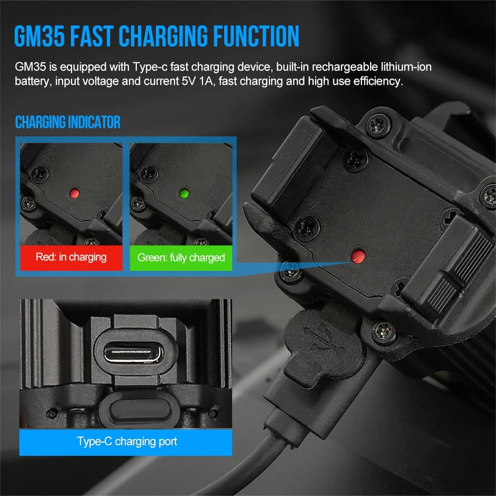 Trustfire GM35 lampe de poche tactique 1350 Lumen type c usb lumière rechargeable armes d'auto-défen