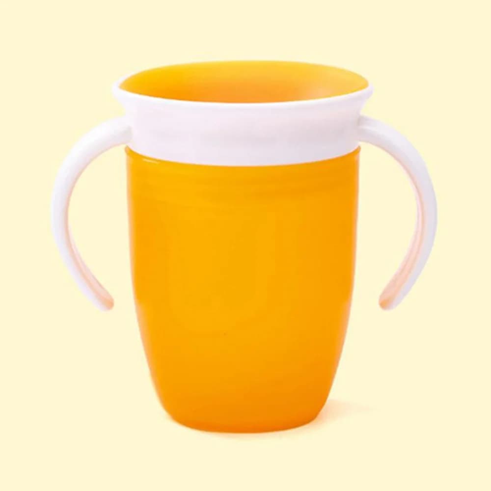 360 degrés peuvent être tournés bébé apprentissage tasse à boire avec Double poignée couvercle rabat