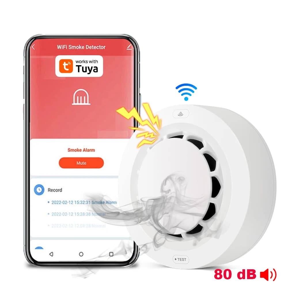 Tuya WiFi détecteur de fumée Protection incendie détecteur de fumée maison de fumée combinaison alar