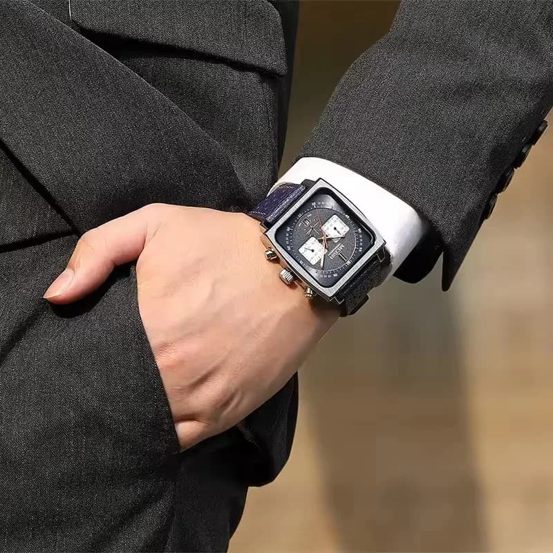 MEGIR 2182 luxe mode sport chronographe multi-fonctionnel militaire en cuir Date montres pour hommes