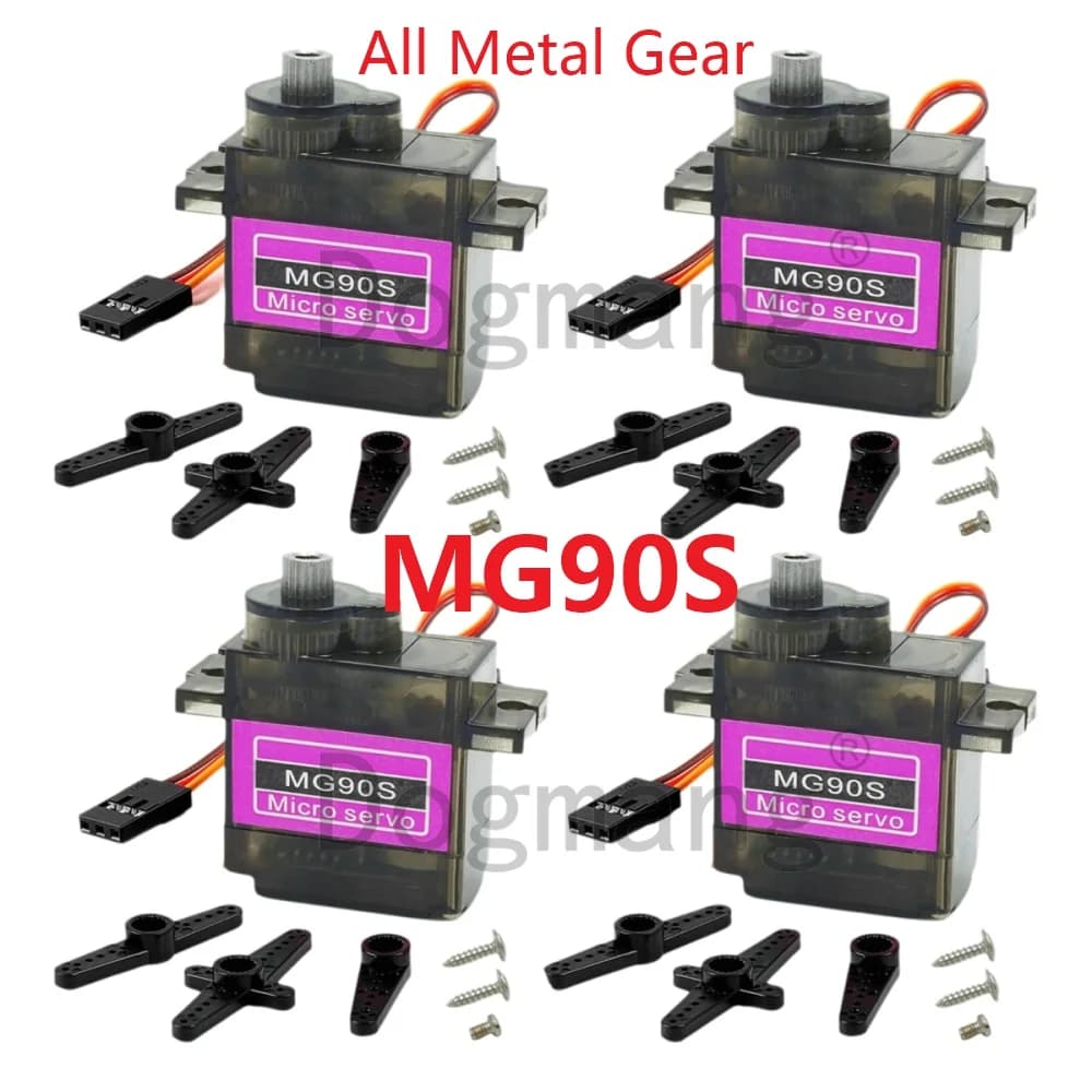 MG90S Servo 1/2/4/10/20/50 pièces tout engrenage métallique 9g SG90 Version améliorée pour hélicoptè