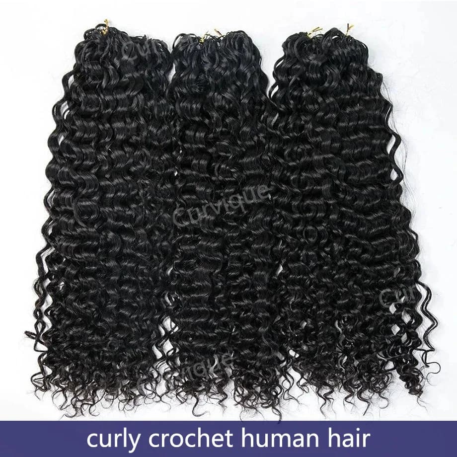 Extensions de cheveux humains bouclés au crochet, style boucles birmanes, pré-séparées, sans nœuds, 
