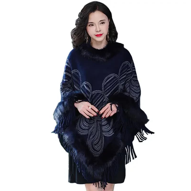 Pashmina en cachemire avec glands pour femme, capes rouges, Everak et ponchos, châles respirants, en