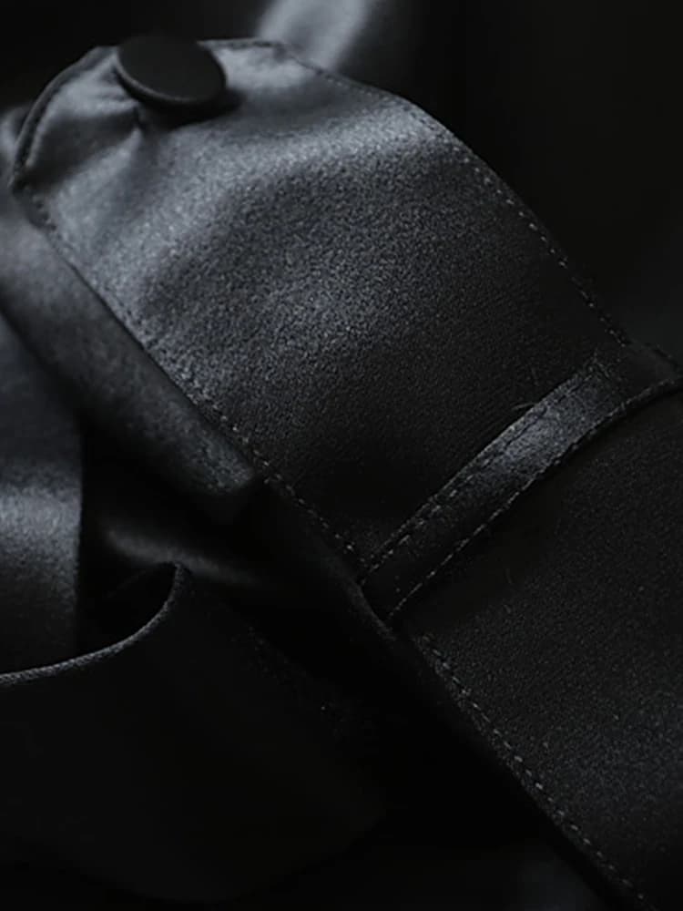 Lautaro-Manteau Long en Satin et Acétate pour Femme, Doux, Luxe, Élégant, Flowy, Chic, Haute Qualité