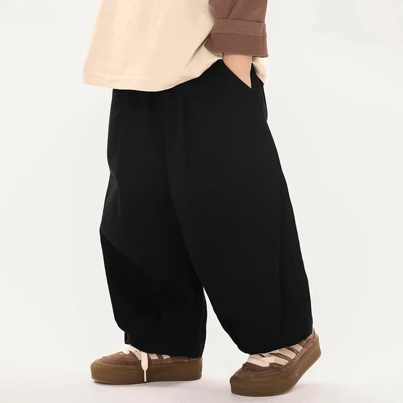 Pantalon sarouel élégant pour garçons, couleur unie, ample, en pur coton, décontracté, pour enfants 