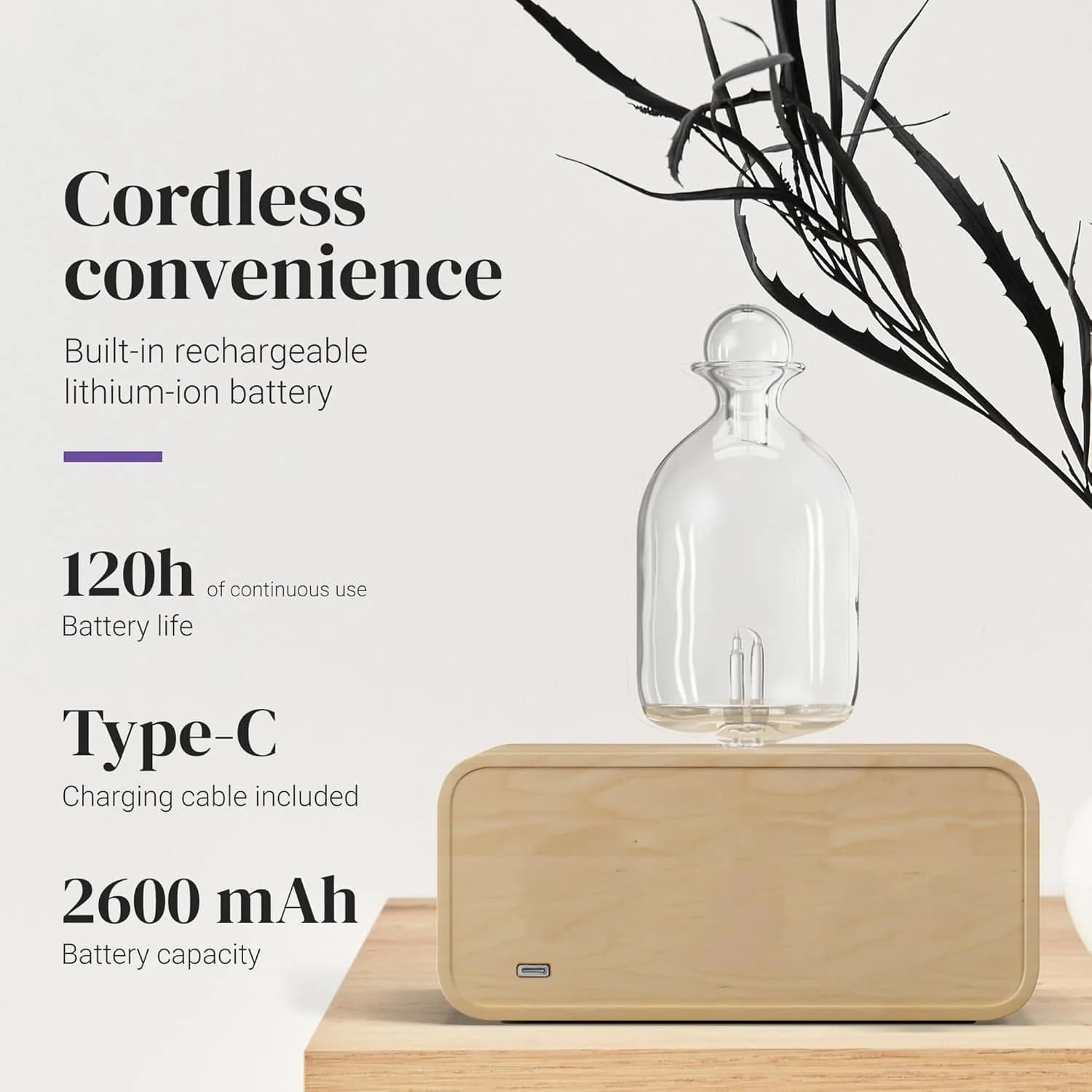 Diffuseurs d'huiles essentielles nébulisantes pour aromathérapie-diffuseur à piles diffuseur d'huile