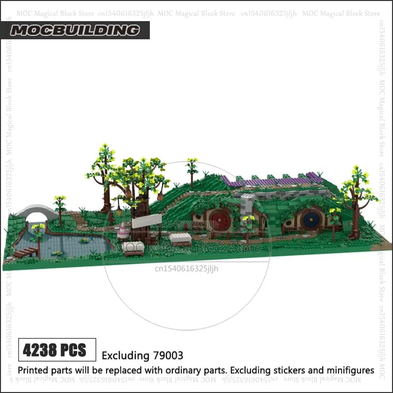 La scène de film Shire MOC briques de construction maisons arbres Base château Architecture technolo