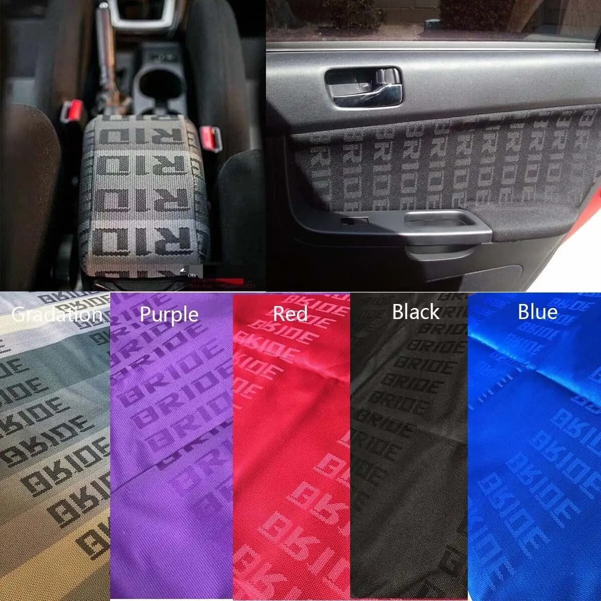 Kit de couverture de sièges de voiture de course intérieurs de mariée JDM, toutes couleurs, 1m