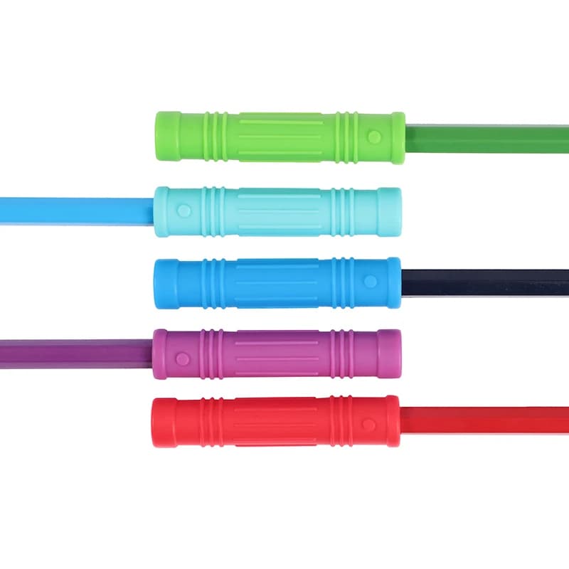 Anneau de dentition amusant en Silicone pour bébé, 5 pièces, capuchon de crayon, jouet sensoriel pou
