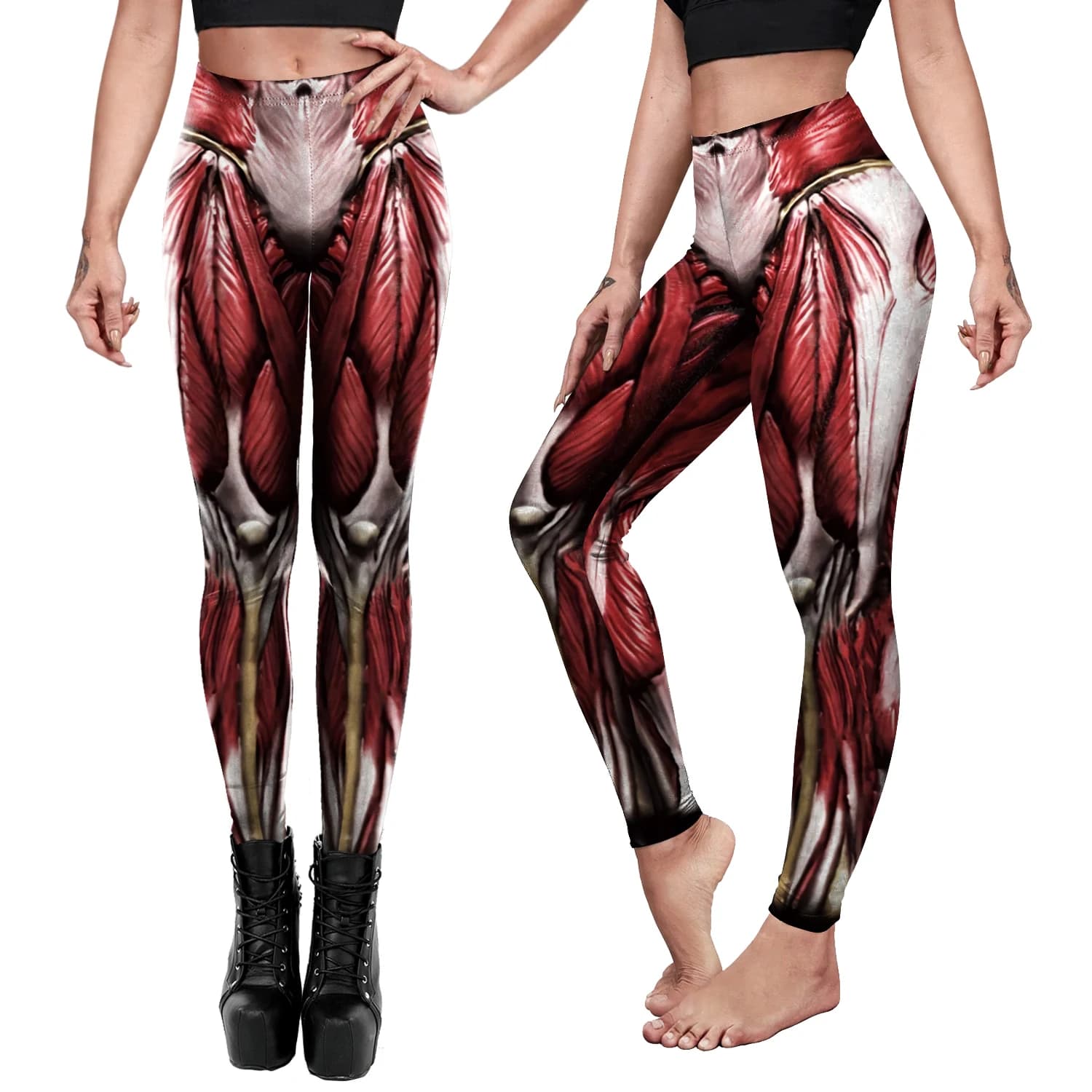 Zawaland-Leggings élastiques Slim Anime pour femmes, pantalons de fitness College en 3D musculaires,