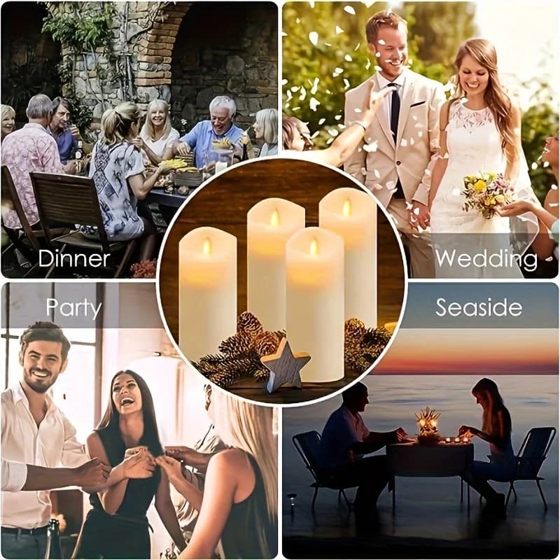 Bougies sans flamme avec télécommande, minuterie 2/4/6/8H, bougies télécommandées étanches pour l'ex
