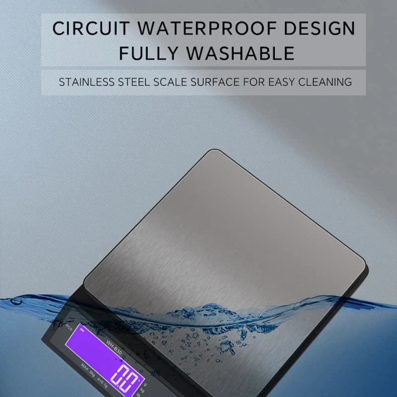 Balance de cuisine Rechargeable 5kg/10kg, entièrement étanche, affichage LCD, balance électronique e