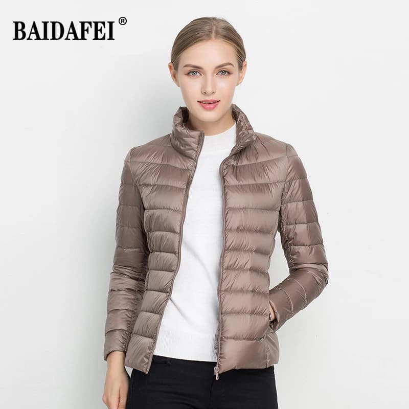 Veste courte bouffante pour femmes, nouvelle mode, col montant, légère, résistante à l'eau, emballab