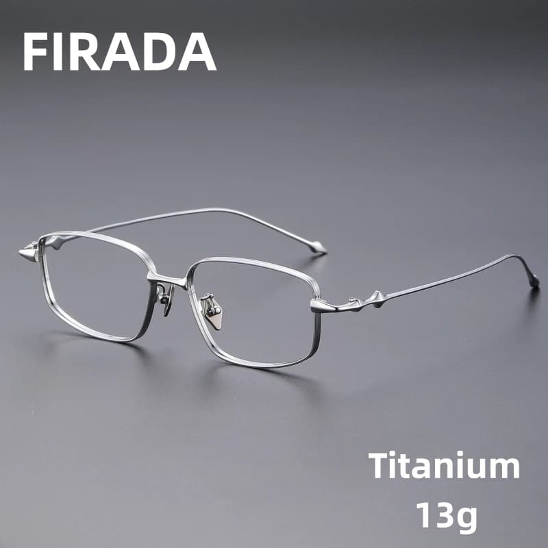 FIRADA nouvelle mode lunettes confortables rétro carré titane lunettes optique Prescription lunettes