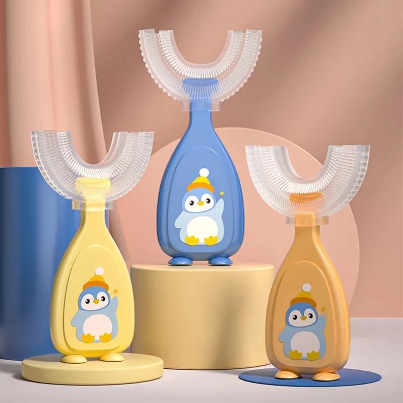Brosse à dents en forme de U pour bébé, anneau de dentition en silicone souple pour la santé des enf
