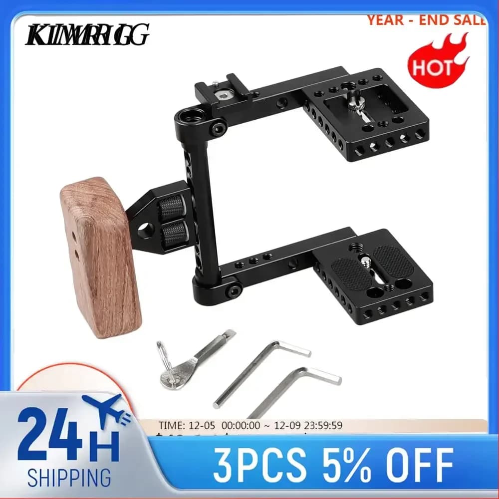 KIMRIG – caméra de poche Blackmagic 4K, Kit Cage pour caméra Portable avec poignée gauche pour camér