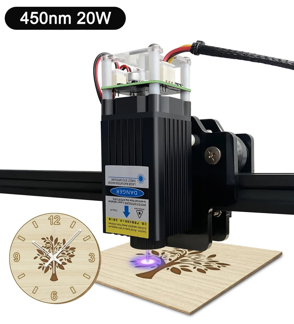 Laser arbre 20W Module Laser 450nm 40W TTL tête de graveur Laser à lumière bleue pour Machine de déc