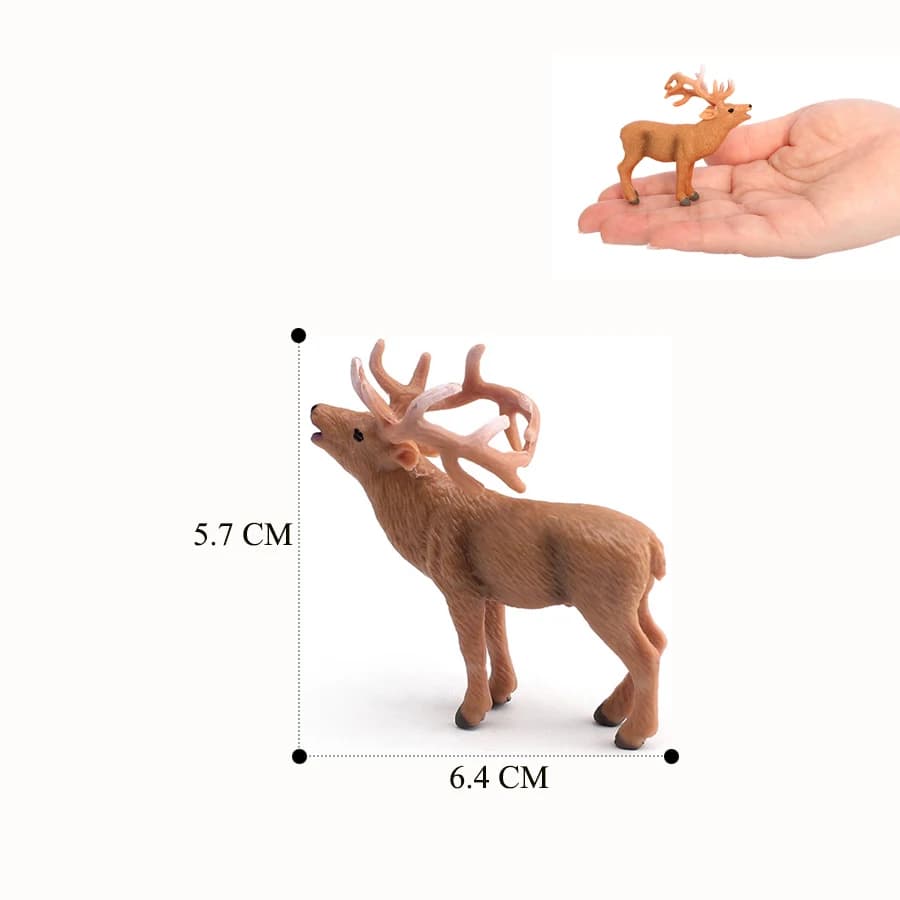 Figurines de rennes de Noël, modèles d'animaux sauvages, figurines d'action, jouets pour la décorati