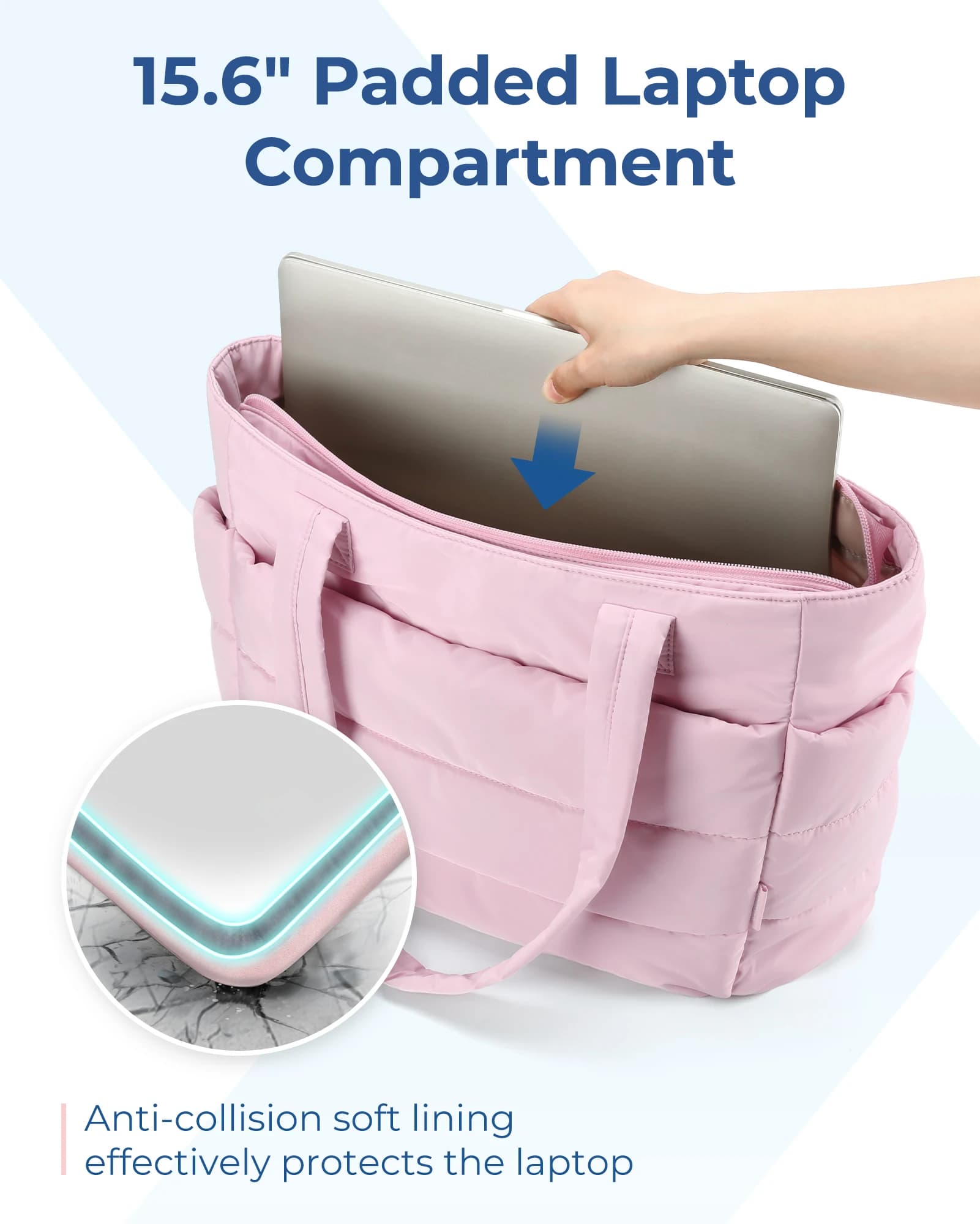 BAGSMART sac femme couleur unie sac fourre-tout trajet collège rembourré sac à bandoulière loisirs S