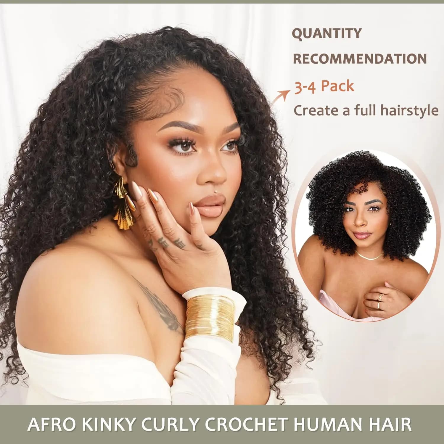 Cheveux humains bouclés birmans pré-bouclés au crochet, 24 pouces, ondulations profondes, pour femme