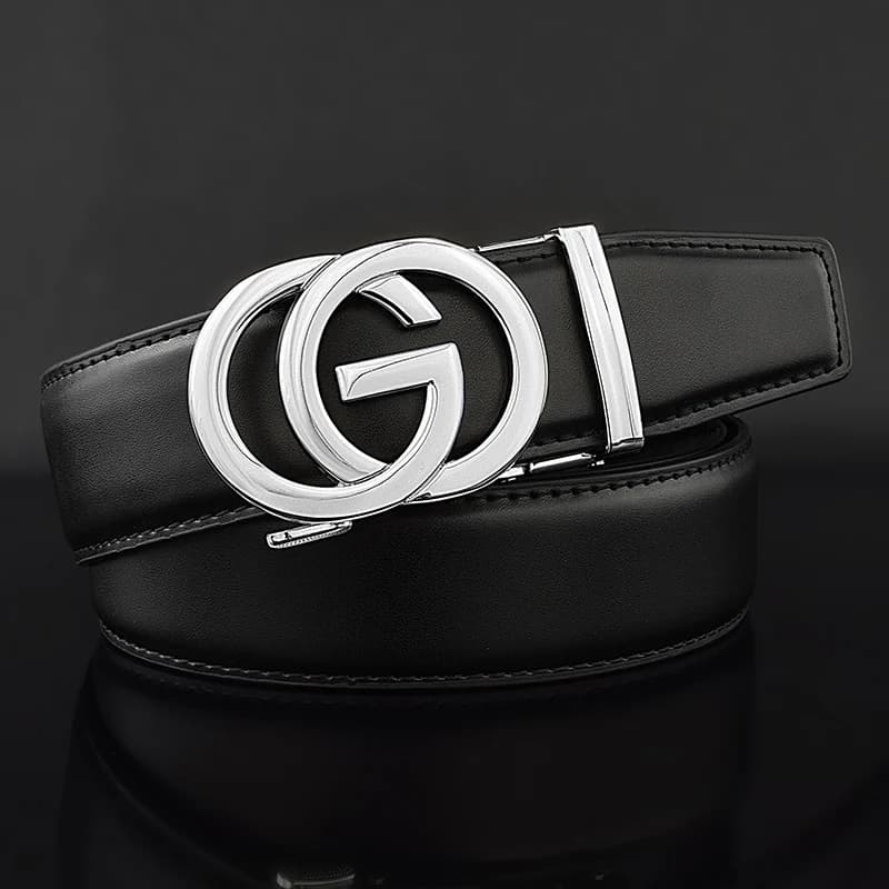 Ceinture en cuir véritable pour homme, sangle de taille exquise classique, lettre G, marque célèbre,