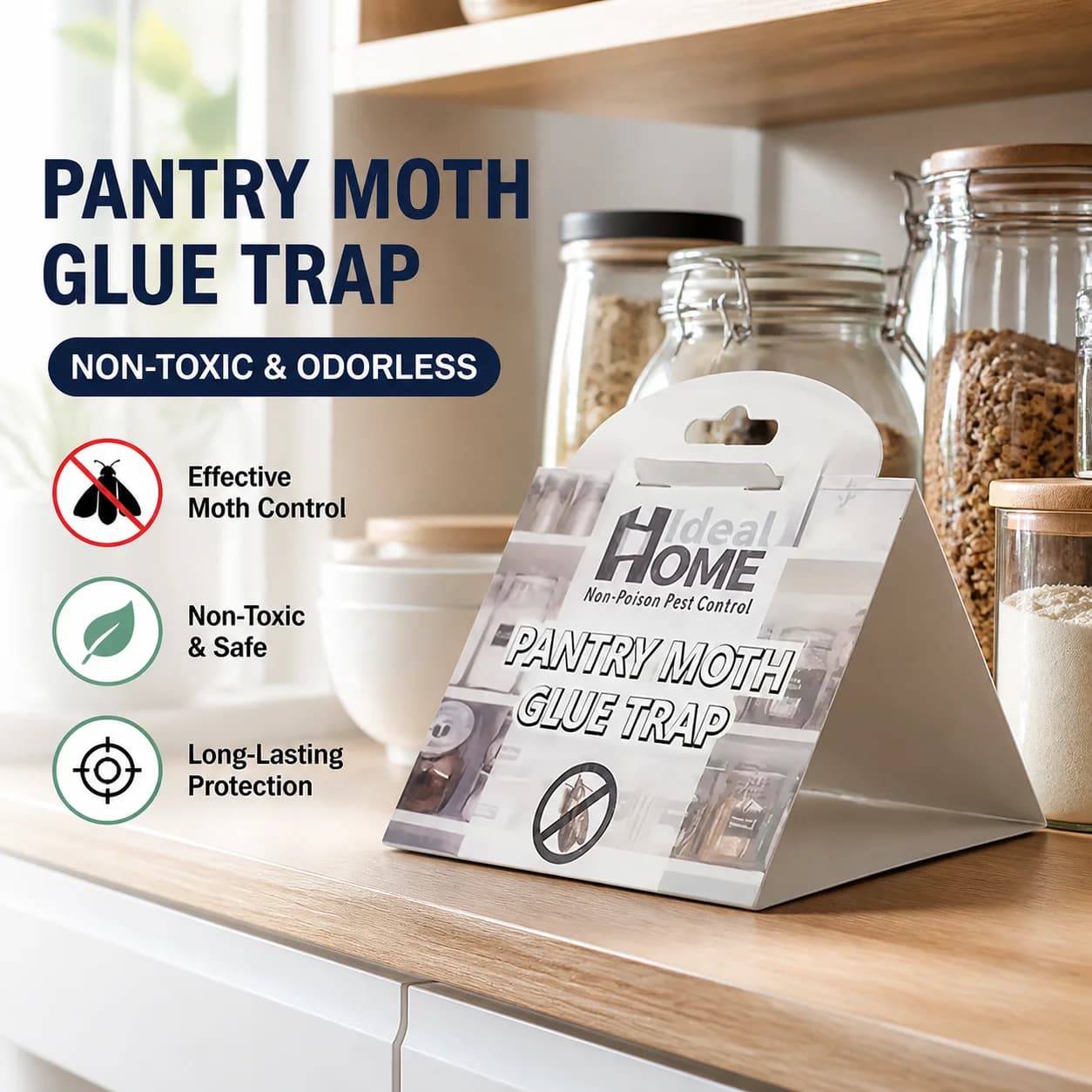 Piège à mites 5 pièces, non toxique, collant et efficace, pour entrepôt, armoire, vêtements, cuisine
