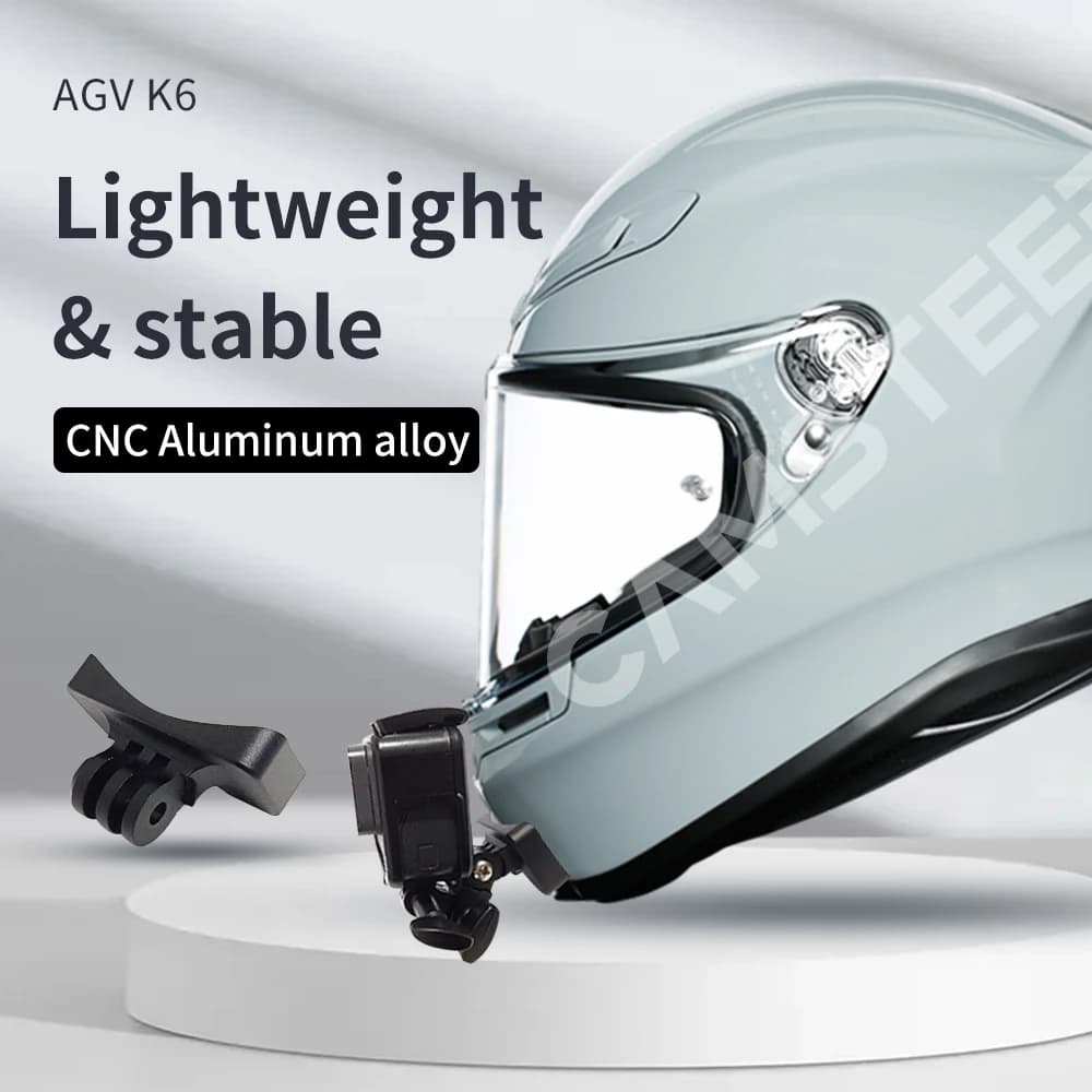 Support de mentonnière personnalisé en aluminium pour casque AGV K6, compatible avec les caméras GoP