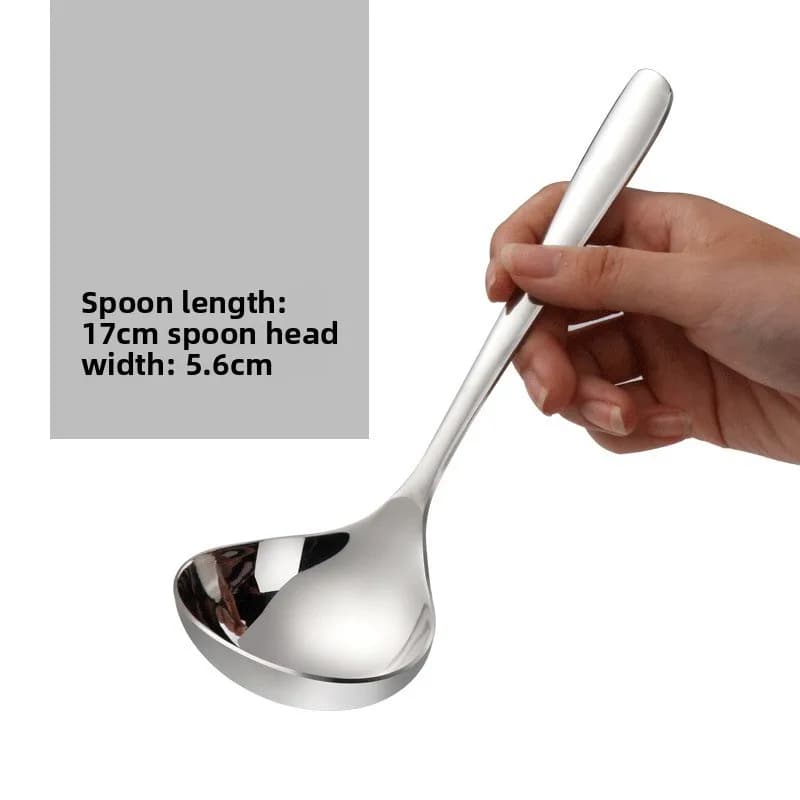 Cuillère à soupe en acier inoxydable, 1 pièce, épaisse à Long manche, pour soupe commerciale et dome