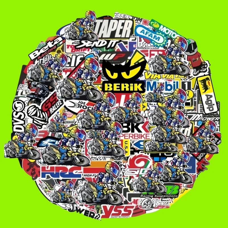 Autocollants Ornementaux Aléatoires pour Casque de Moto, Ensemble de Logos Précieux, Sponsor de Cour