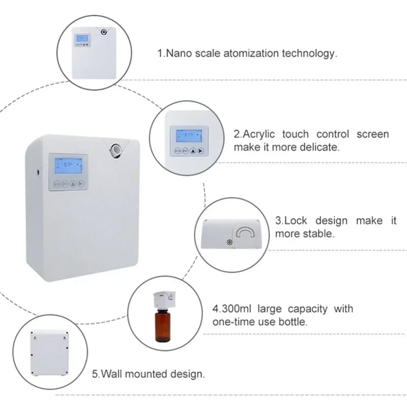 Diffuseur d'arôme sans eau 300ml, contrôle WIFI, diffuseur d'huile essentielle, fonction minuterie, 