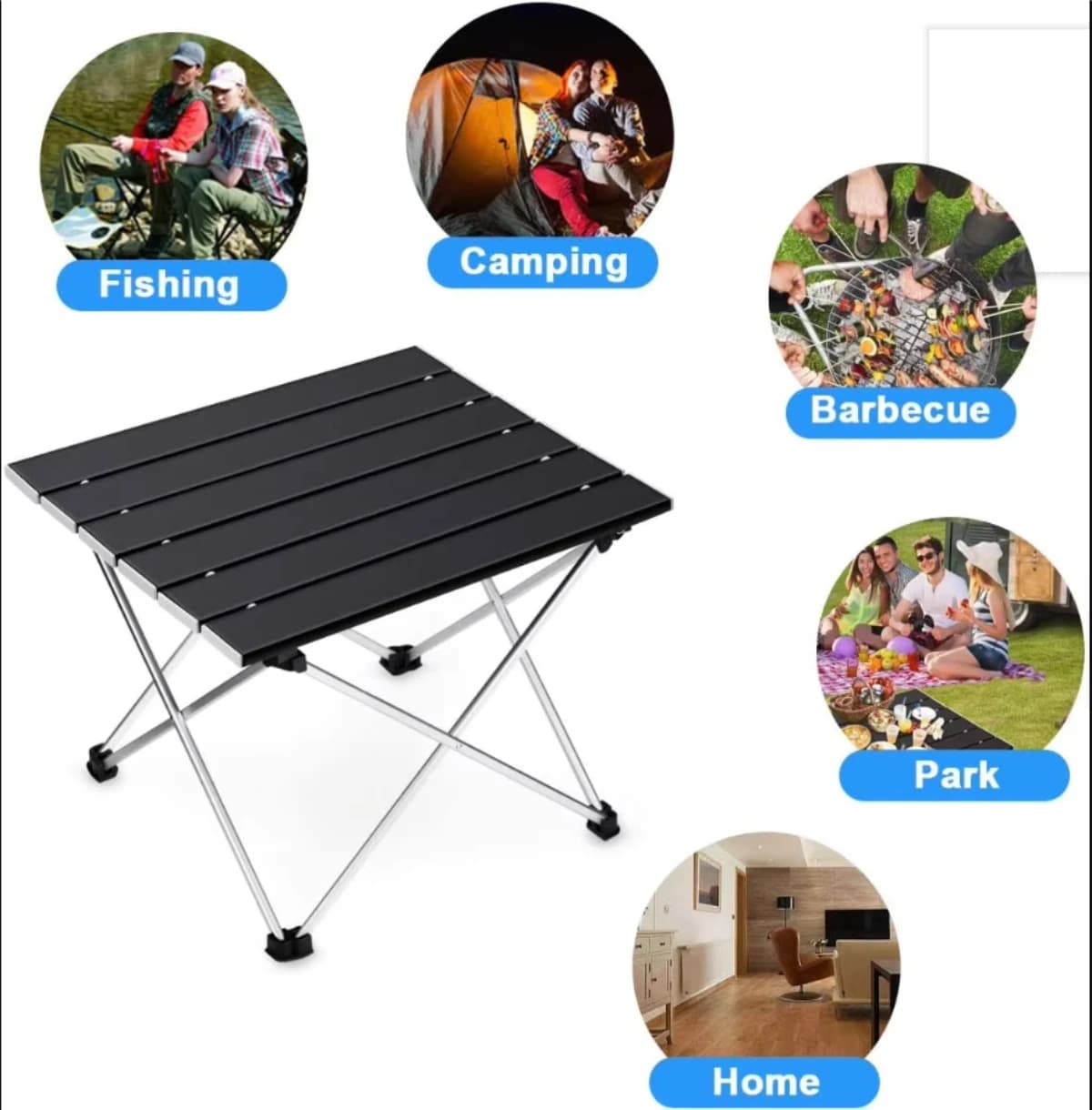 Table de camping pliante en aluminium portable, table d'extérieur, table pliante, bonbons légers, bu