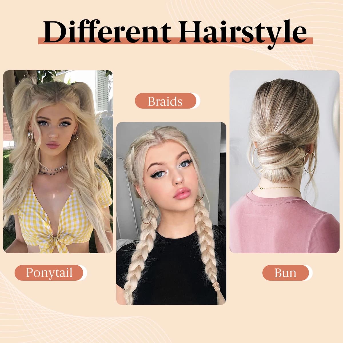 Cheveux synthétiques Chignon Chignon postiches auto-enroulement boule cheveux Bun femme bricolage Ch
