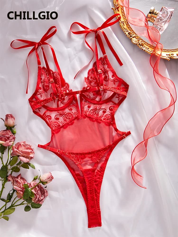 MiniInTheBox LGIO-Combinaison à Bretelles en Dentelle Brodée pour Femme, Sous-Vêtements Sexy, Vêteme