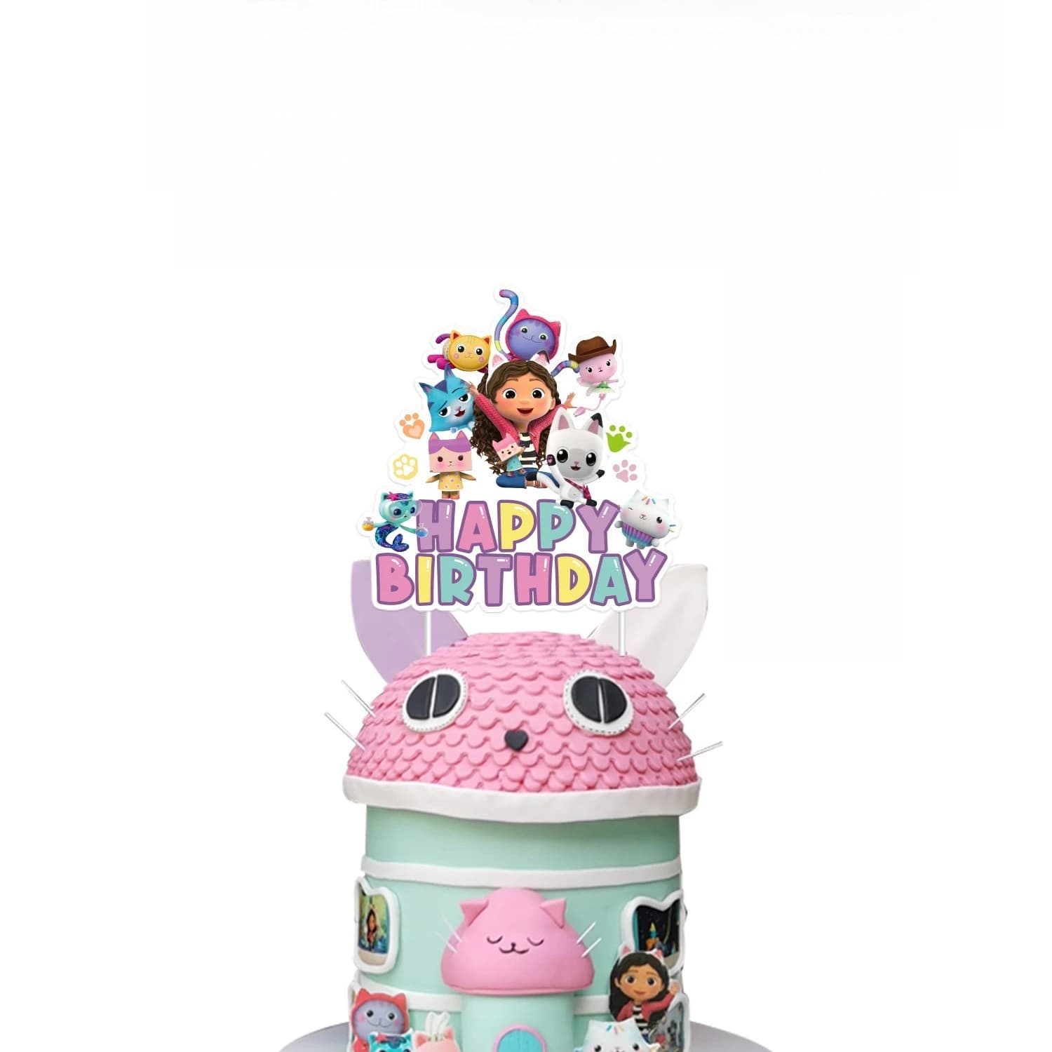 Gabby Dollhouse chats gâteau Topper filles joyeux anniversaire décoration dessin animé Gabby Cupcake