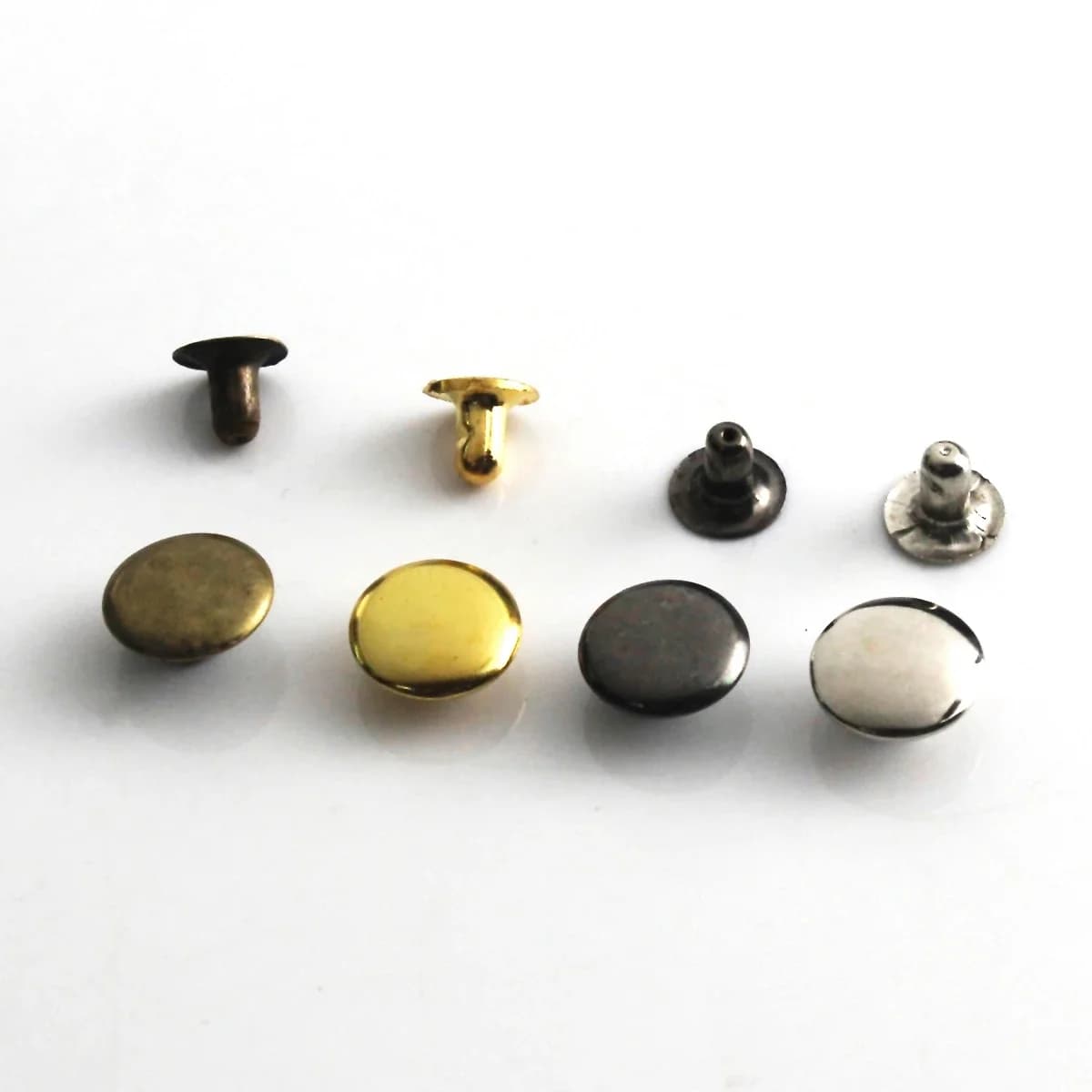 100 ensembles de Rivets à capuchon unique en métal de 3mm ~ 10mm, goujons ronds pour bricolage, sac 