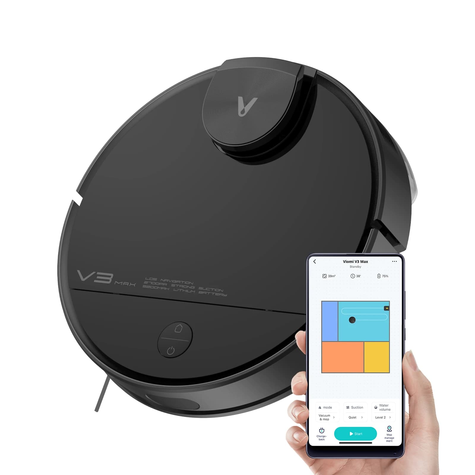 Pour Xiaomi Viomi V3 Max Robot aspirateur brosse latérale principale filtre Hepa vadrouille chiffon 