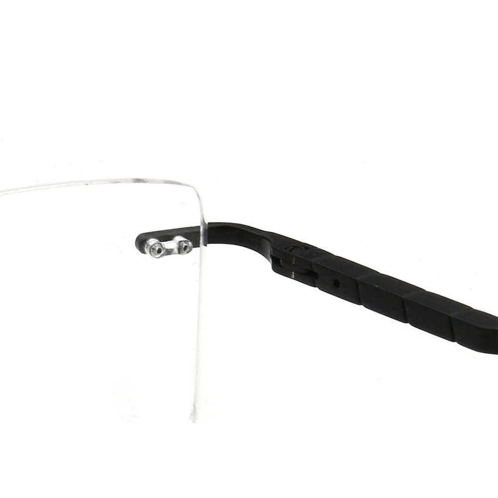 Montures de lunettes rectangulaires sans monture pour hommes, lunettes optiques carrées en métal d'a
